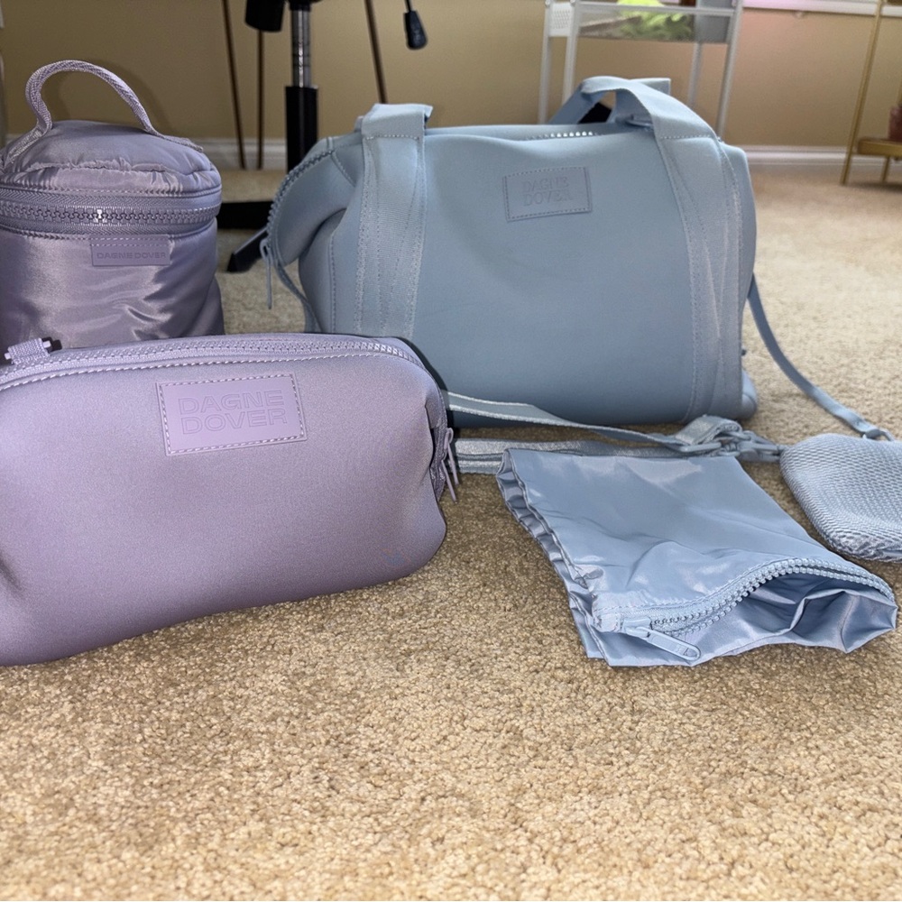 Dagne Dover Baby Bag Set - Soft Purple and Sky Blue
